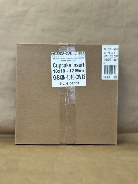 White Cupcake Insert 10 x 10 12 Mini 