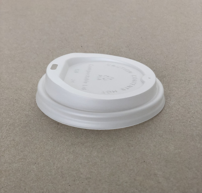  10-20oz. Sip White PLA Compostable Hot Cup Lid 90mm