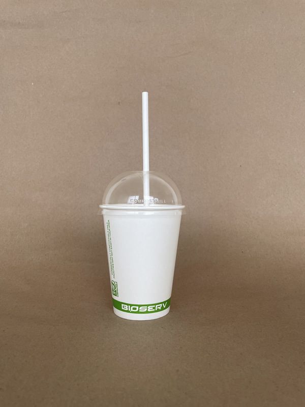 PLA Dome Cold Cup Lid 90mm W/Hole BPI