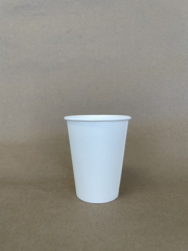 12oz. White Plain Single Wall Hot Cup BPI
