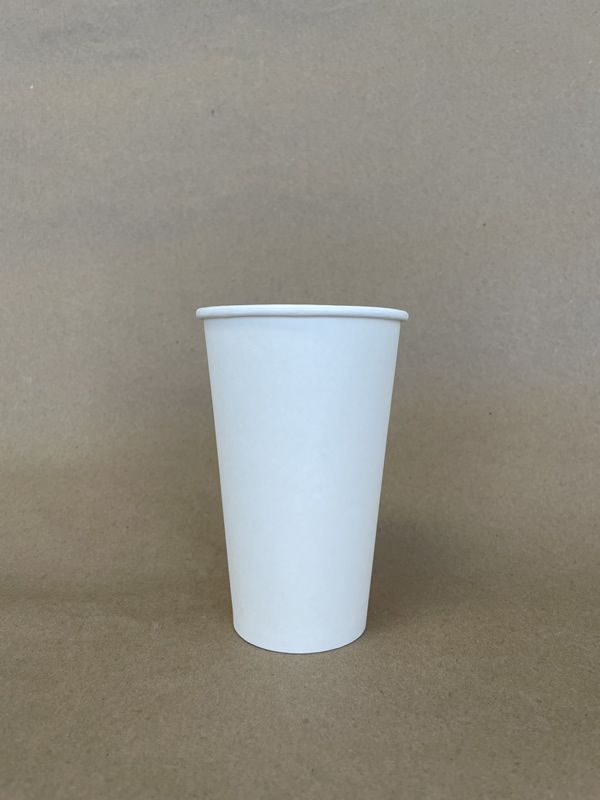 16oz. White Plain Single Wall Hot Cup BPI
